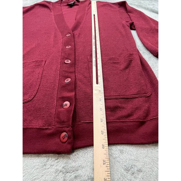 Vintage NY News Womens Small Burgundy Cardigan Sweater RN23243 (Fits like Large) - Picture 5 of 9